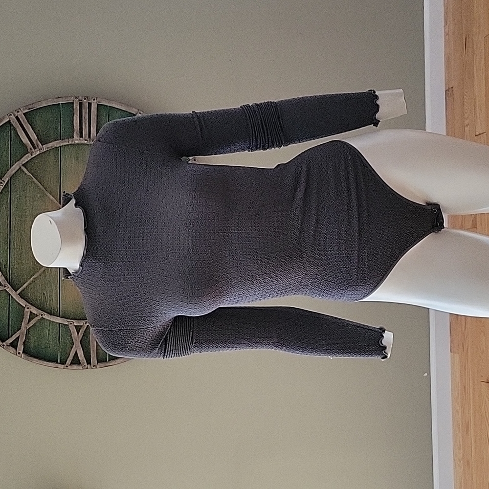 Free People intimately free textured ruffle mock neck and cuff bodysuit